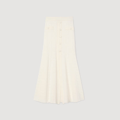 Sandro Pointelle knit midi skirt