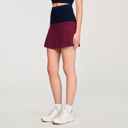 Sandro Mini two-tone pleated skirt