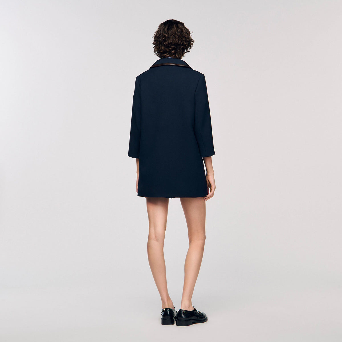 Sandro Coat with leather stripes