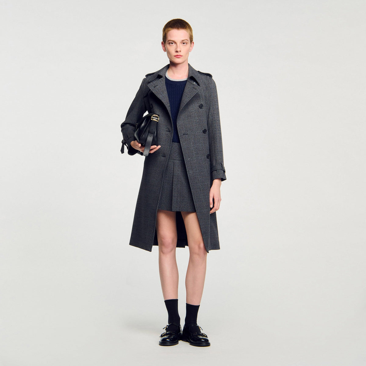 Sandro Rhinestone trench coat
