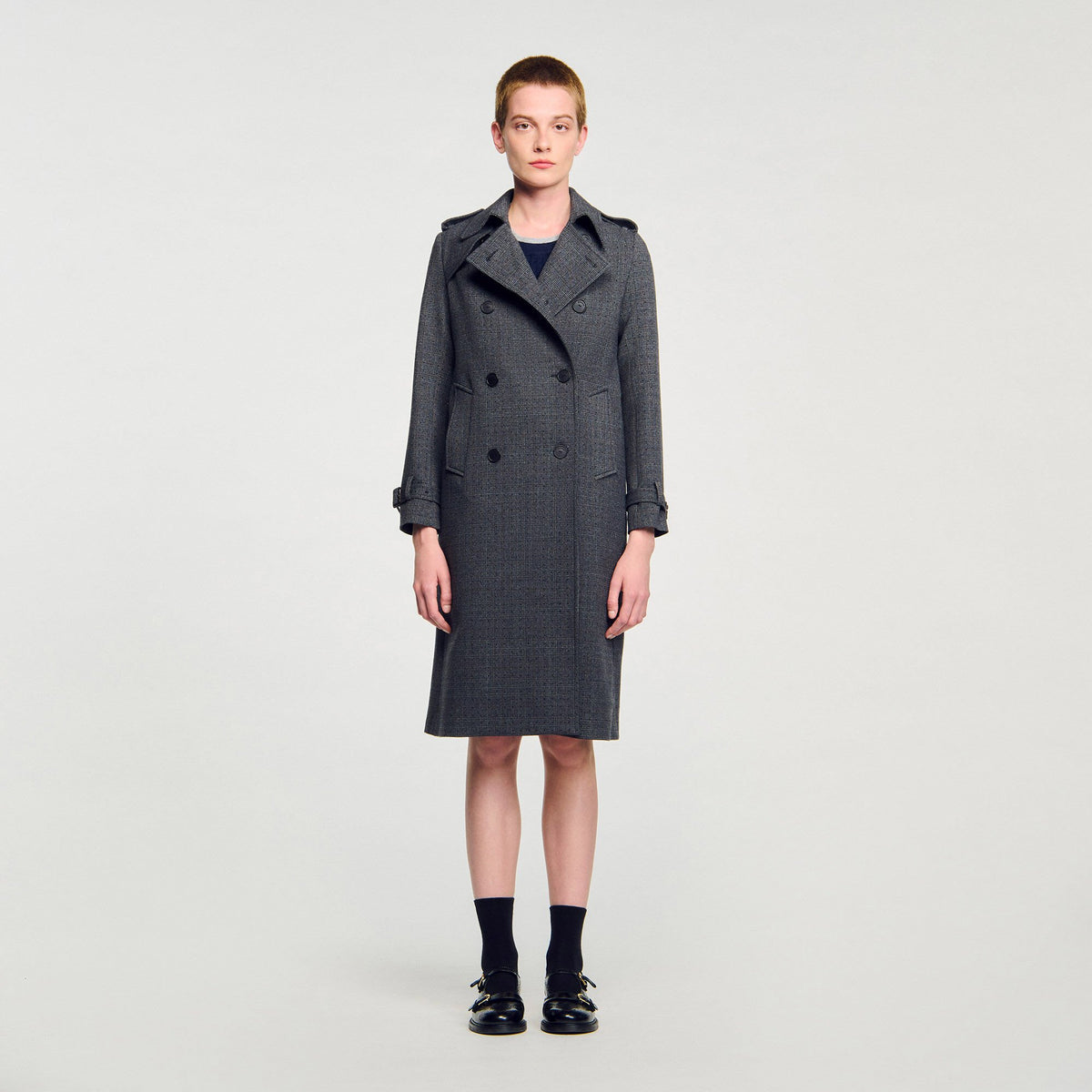 Sandro Rhinestone trench coat