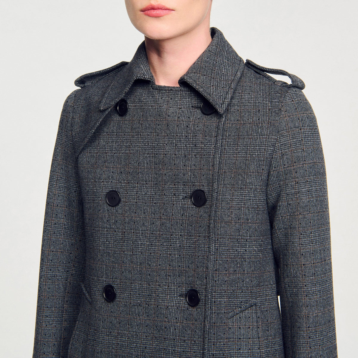 Sandro Rhinestone trench coat