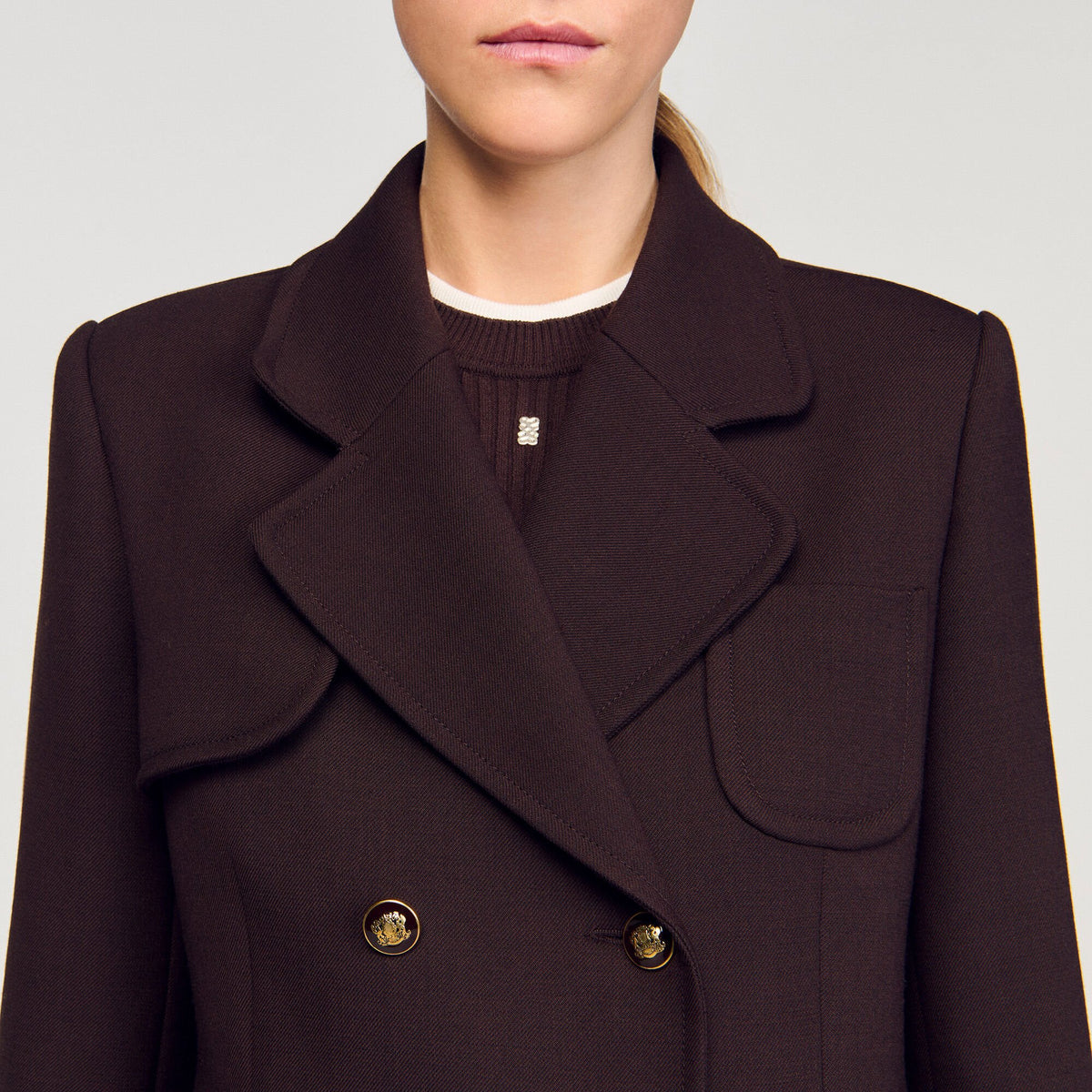 Sandro Long double-breasted coat