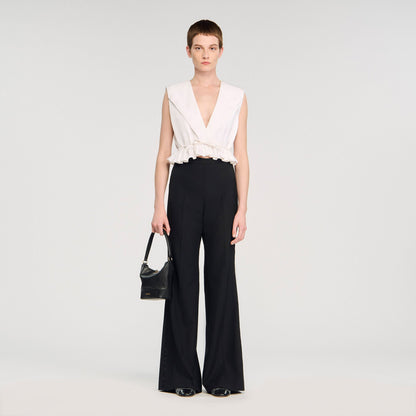 Sandro Satin stripe suit trousers