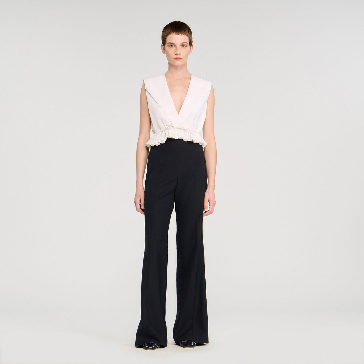 Sandro Satin stripe suit trousers