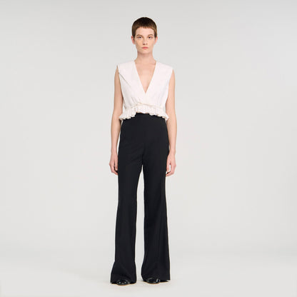 Sandro Satin stripe suit trousers