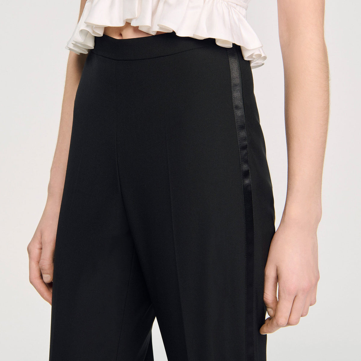 Sandro Satin stripe suit trousers