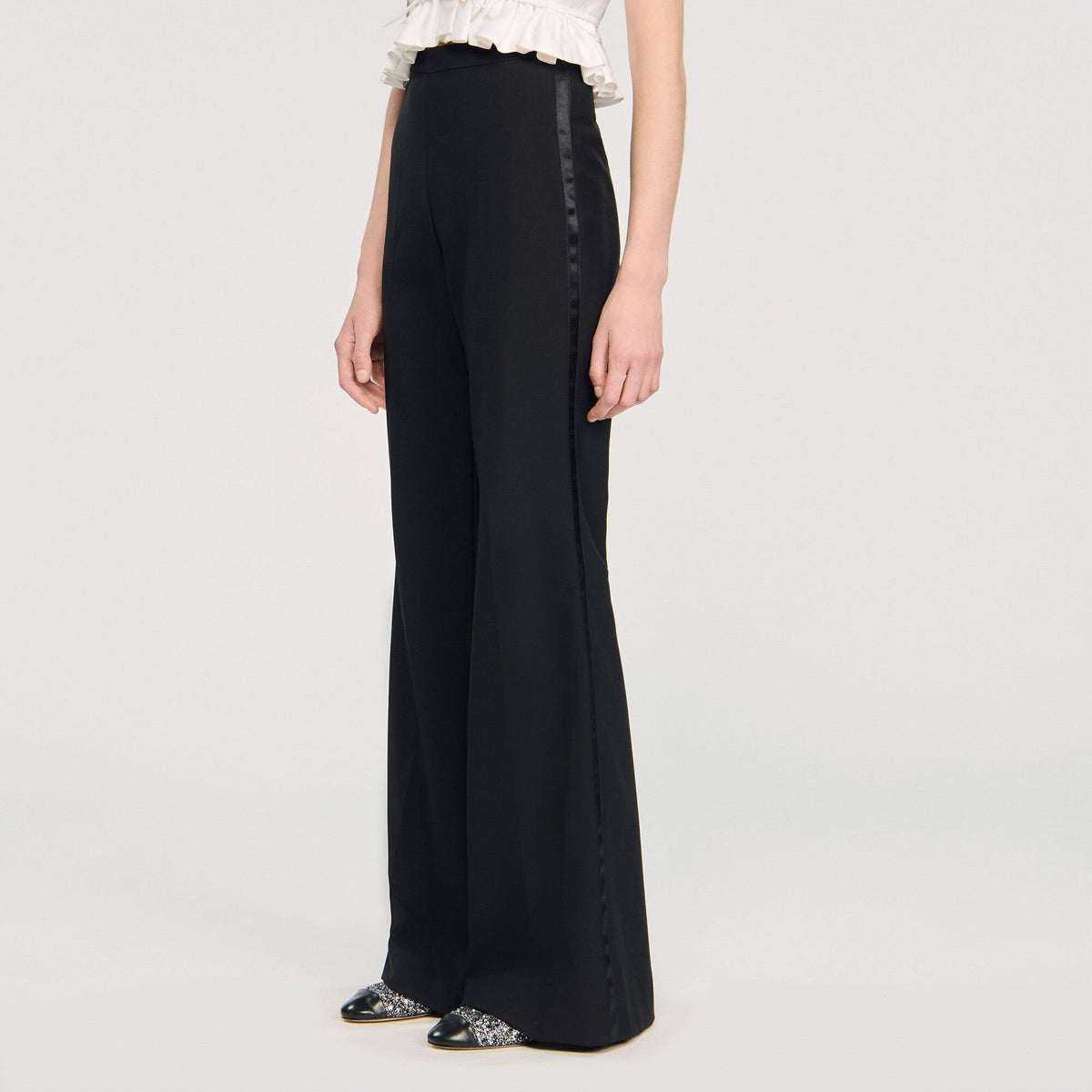 Sandro Satin stripe suit trousers