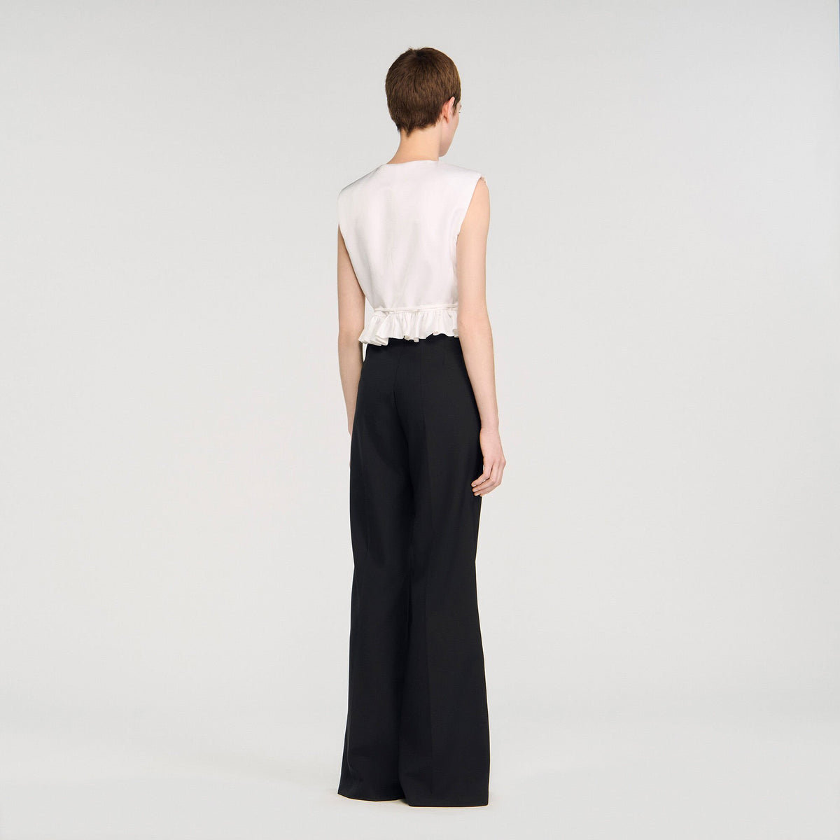 Sandro Satin stripe suit trousers