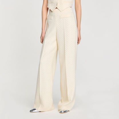Sandro Tweed rhinestone-covered trousers