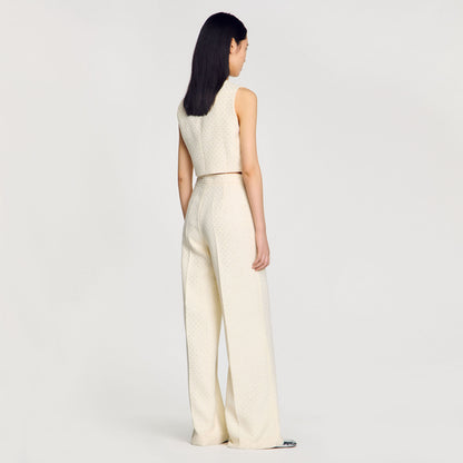 Sandro Tweed rhinestone-covered trousers