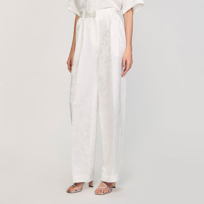 Sandro Jacquard flowers trousers