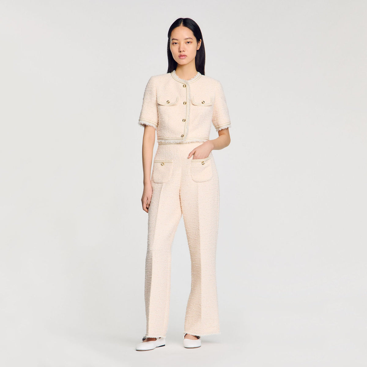 Sandro Decorative tweed trousers