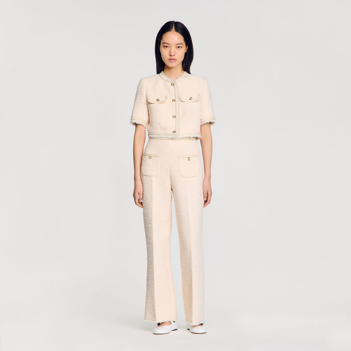 Sandro Decorative tweed trousers