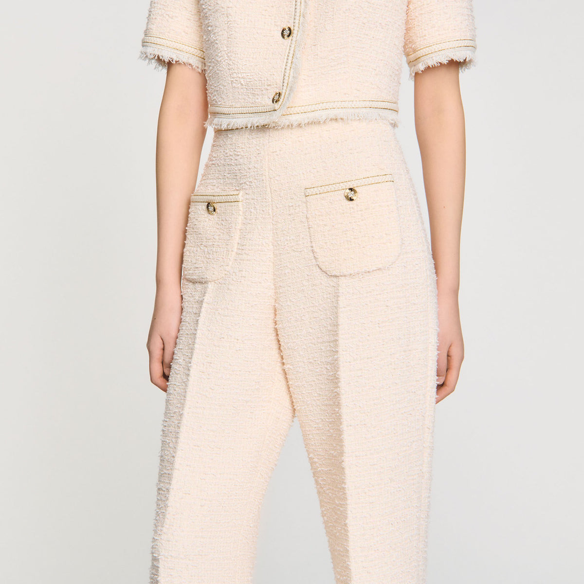 Sandro Decorative tweed trousers