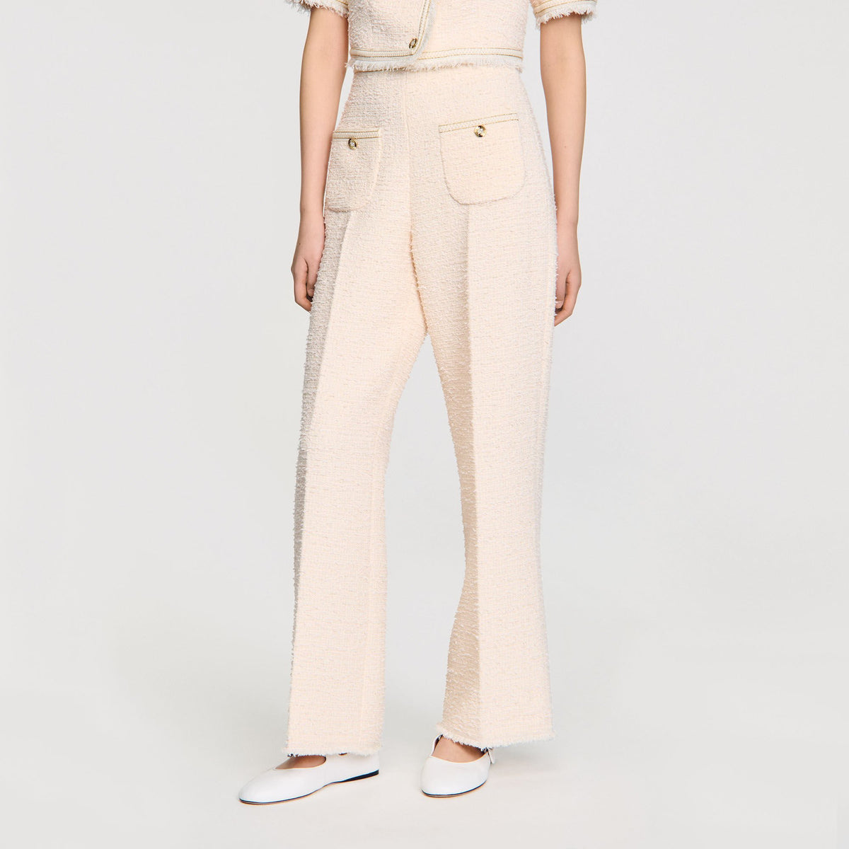 Sandro Decorative tweed trousers