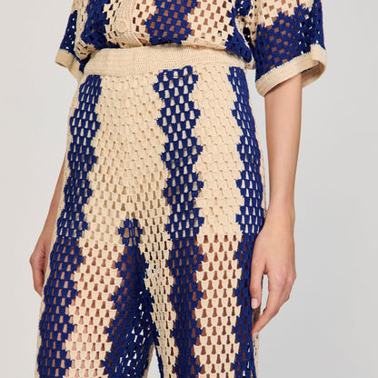 Sandro Two-tone open weave pants