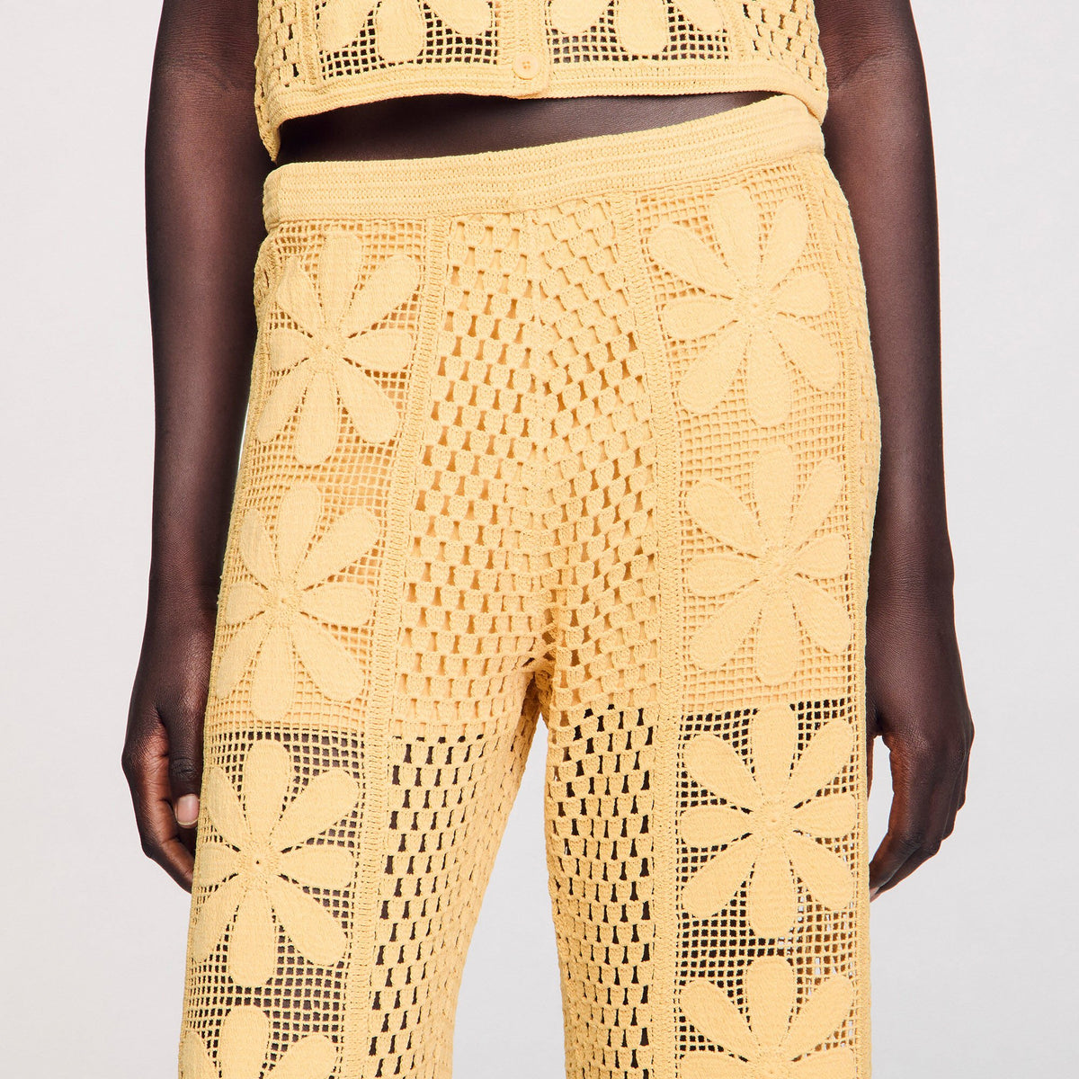 Sandro Crochet straight-leg trousers