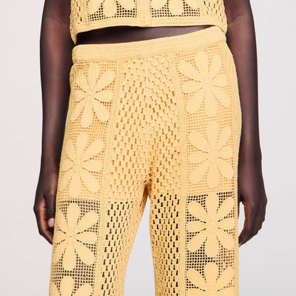 Sandro Crochet straight-leg trousers