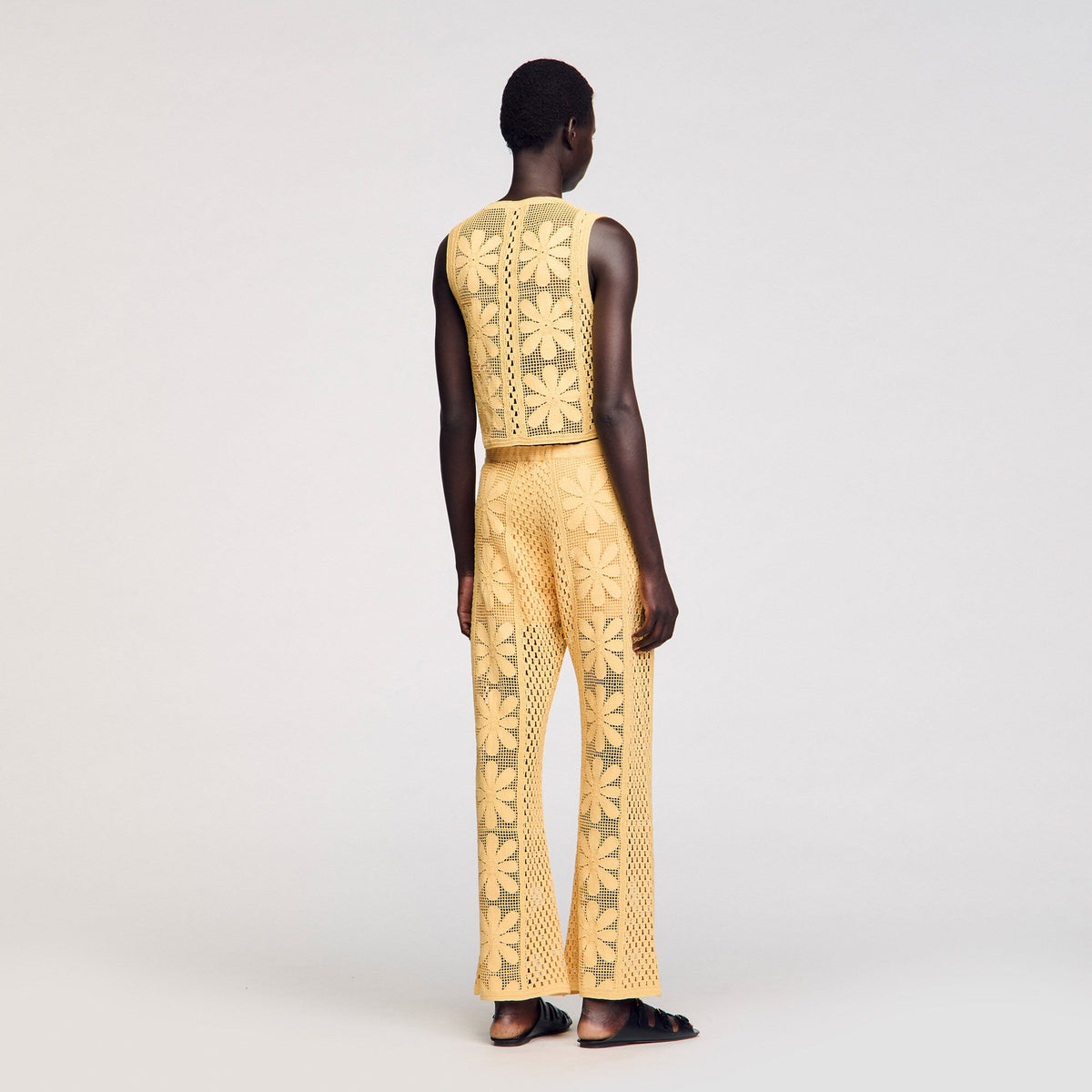 Sandro Crochet straight-leg trousers