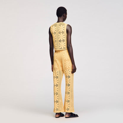 Sandro Crochet straight-leg trousers