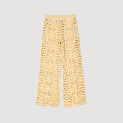 Sandro Crochet straight-leg trousers