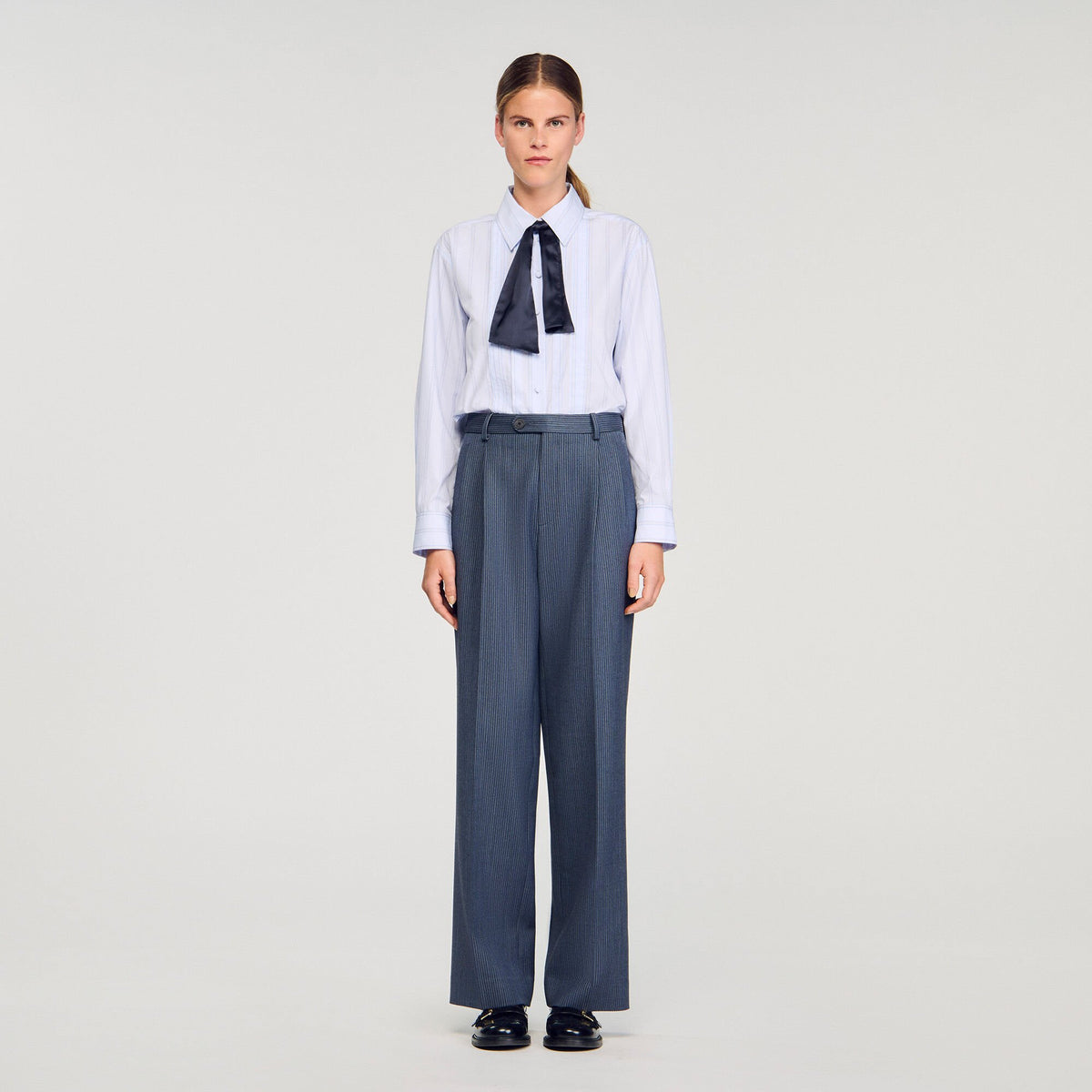 Sandro Striped wide-leg trousers