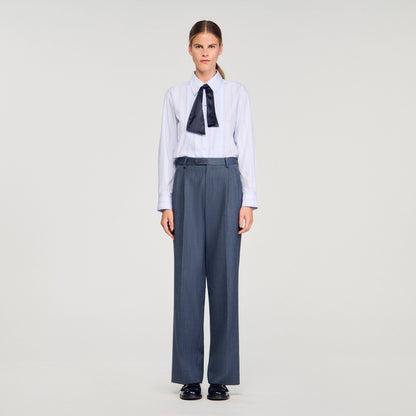 Sandro Striped wide-leg trousers