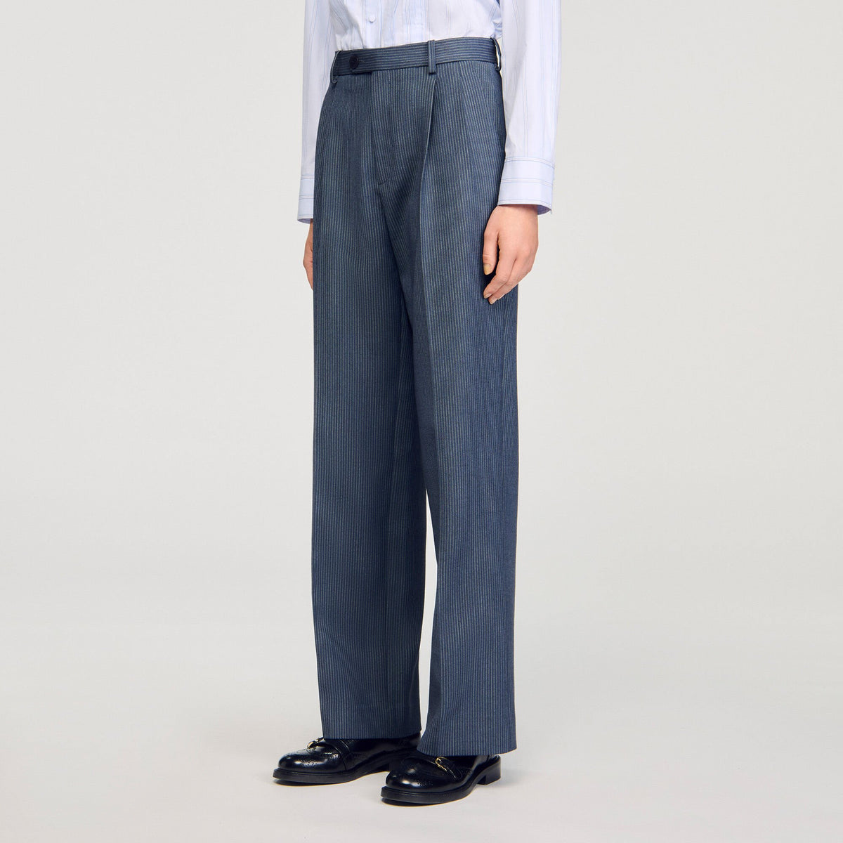 Sandro Striped wide-leg trousers