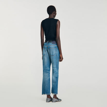 Sandro Ruffled cropped sweater