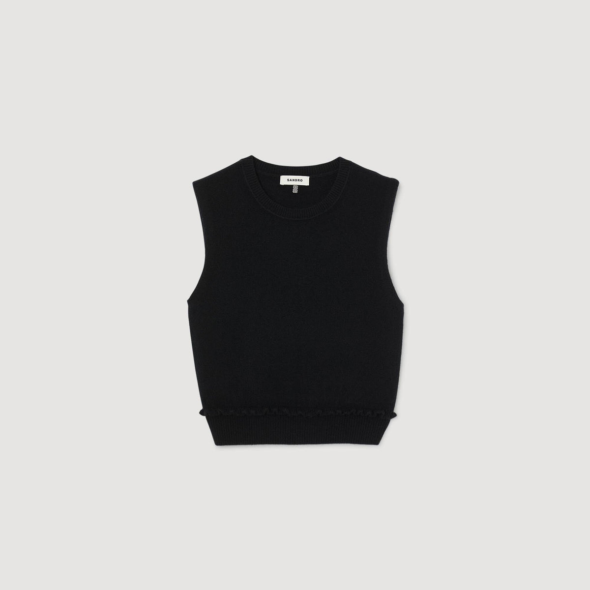 Sandro Ruffled cropped sweater