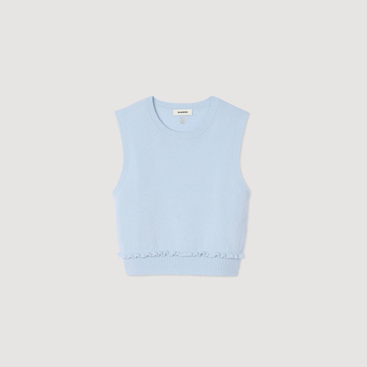 Sandro Ruffled cropped sweater