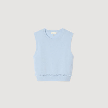 Sandro Ruffled cropped sweater