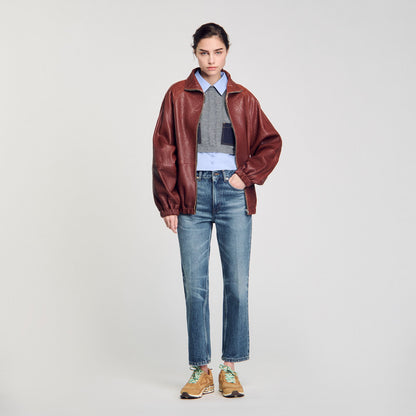 Sandro Cropped wool and cashmere sweater