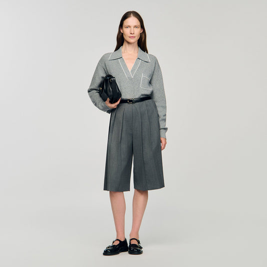 Sandro Open polo-collar neck sweater