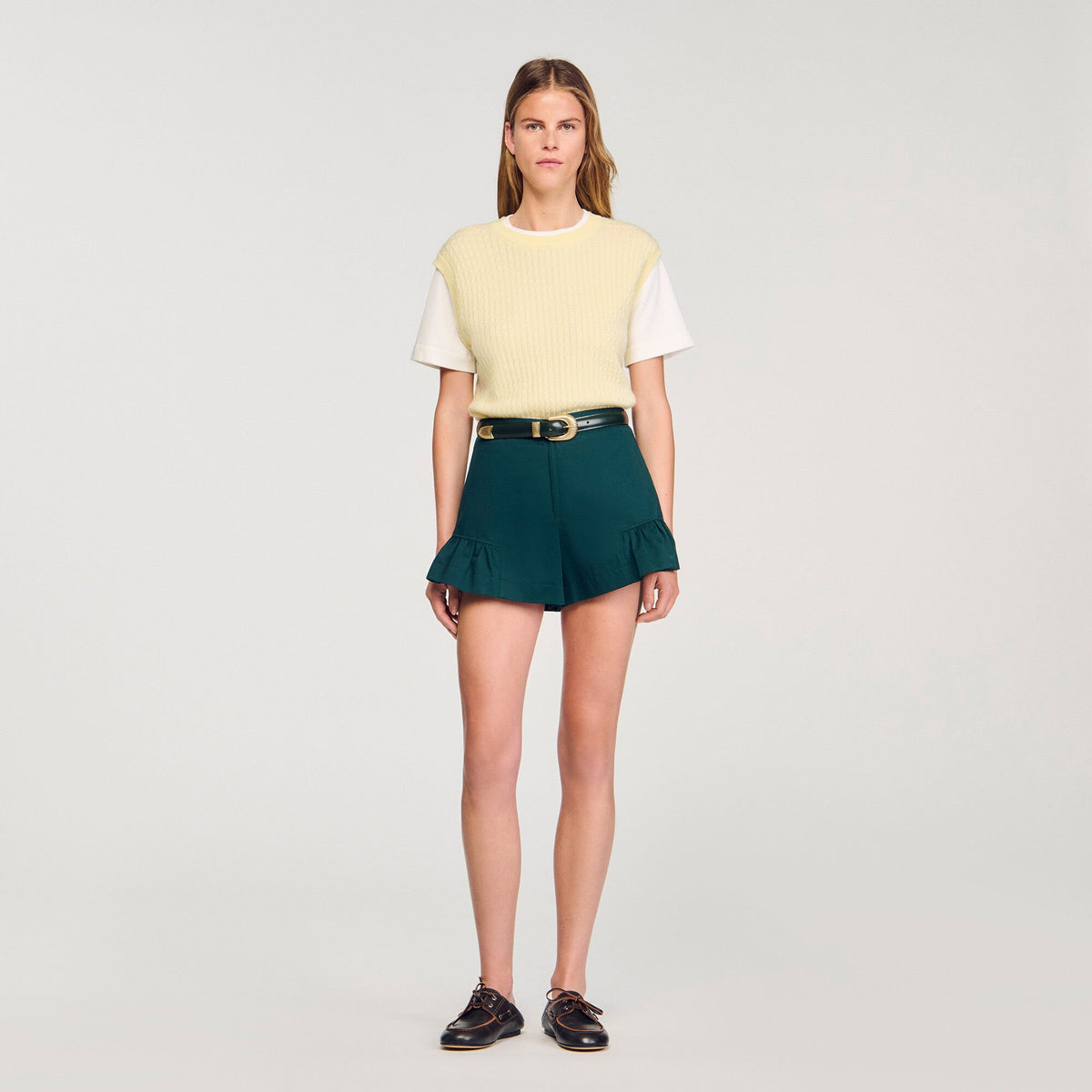 Sandro Dual-material knit sweater