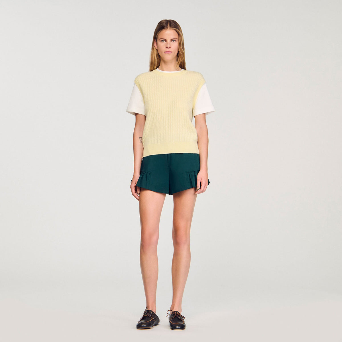 Sandro Dual-material knit sweater