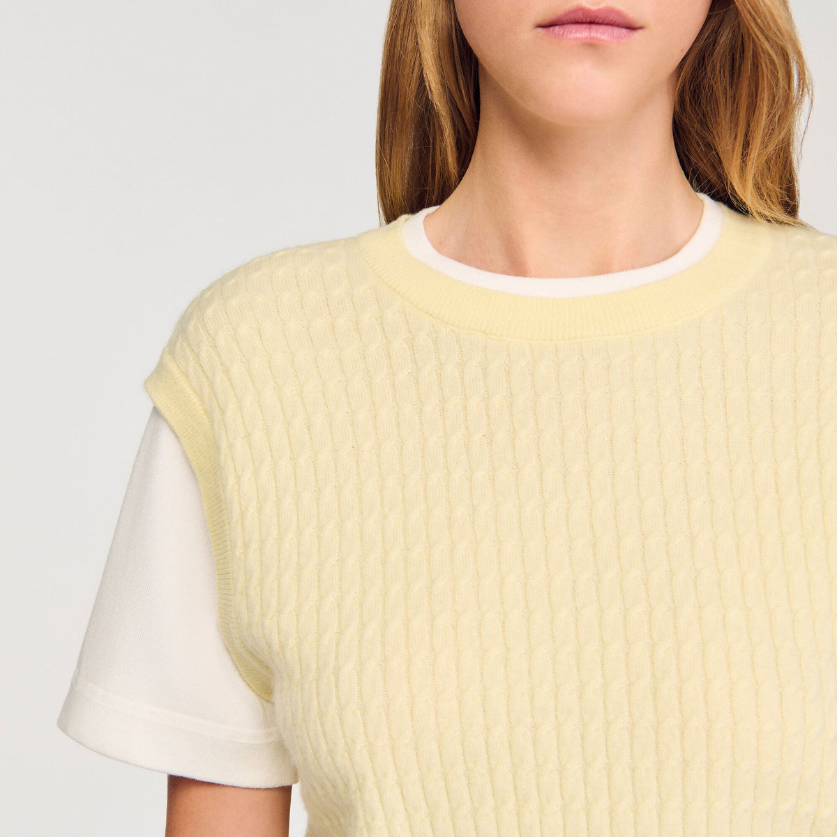 Sandro Dual-material knit sweater