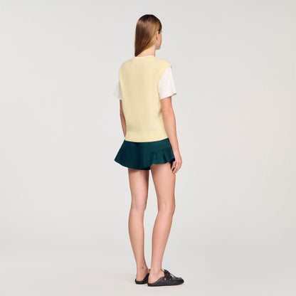 Sandro Dual-material knit sweater