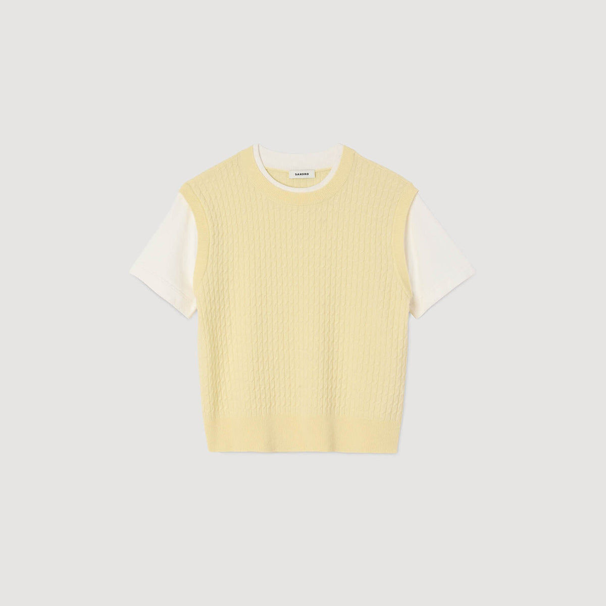 Sandro Dual-material knit sweater