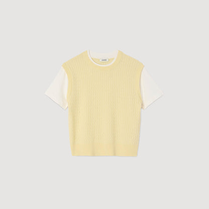 Sandro Dual-material knit sweater