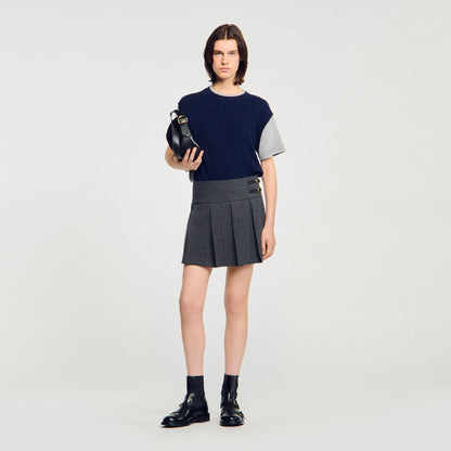 Sandro Dual-material knit sweater