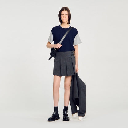 Sandro Dual-material knit sweater