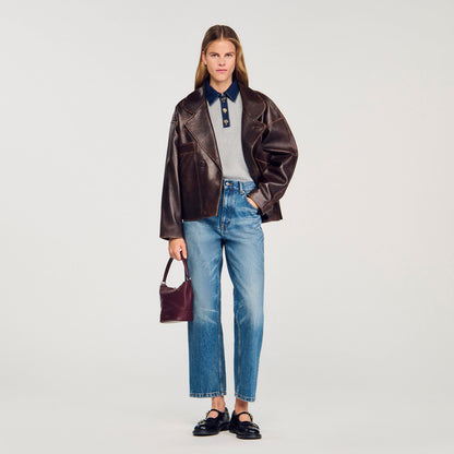Sandro Sweater with denim collar