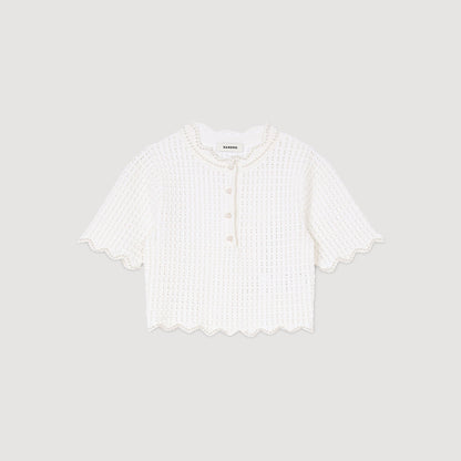 Sandro Pearl beaded knit sweater