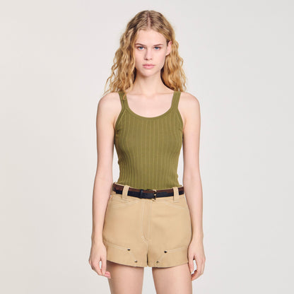 Sandro Ribbed vest top