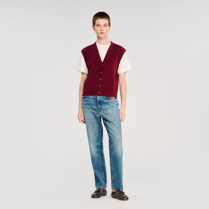 Sandro Two-tone wool and cashmere sweater