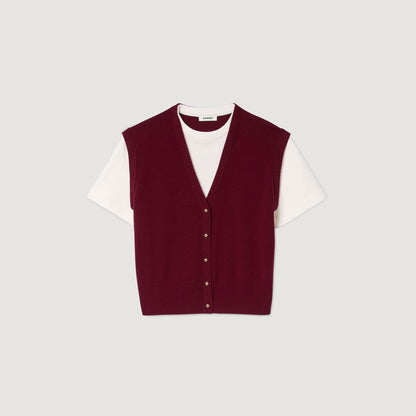 Sandro Two-tone wool and cashmere sweater
