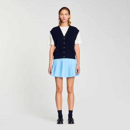 Sandro Two-tone wool and cashmere sweater