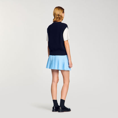 Sandro Two-tone wool and cashmere sweater
